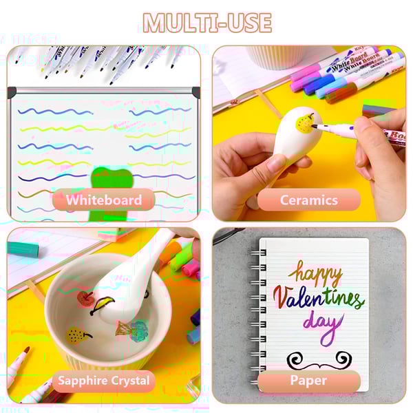 Magiska tuschpennor ritar på vatten