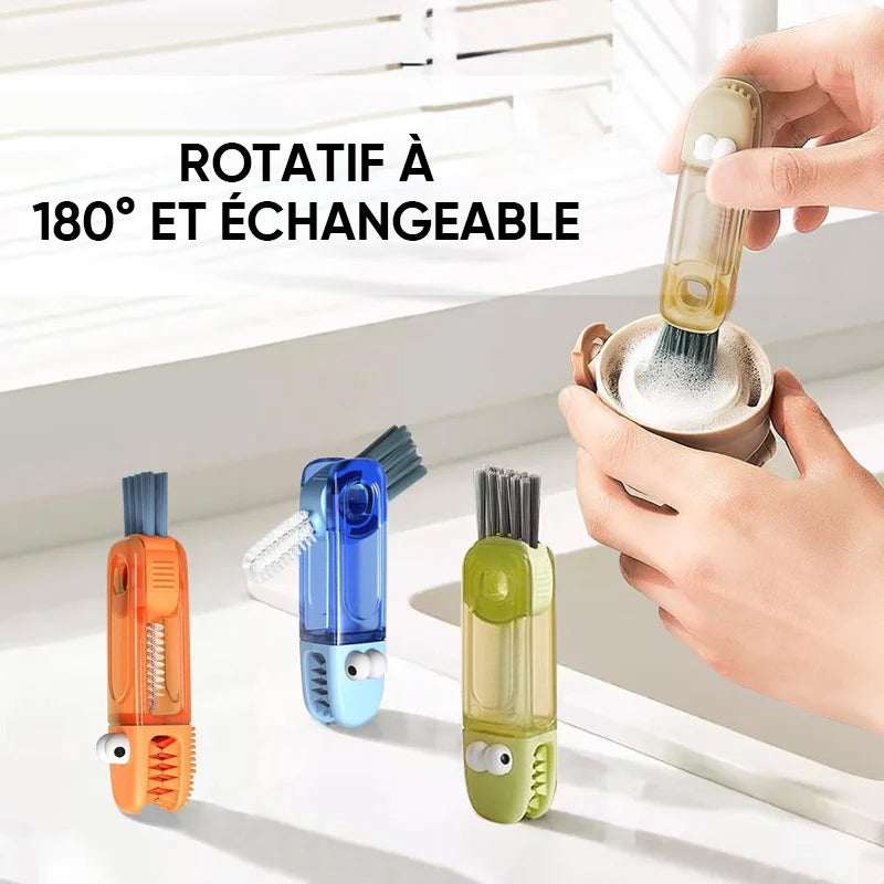 4-i-1 flexibel flaskborste för trånga utrymmen